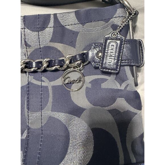 COACH crossbody bag authentic blue with silver - Picture 4 of 11